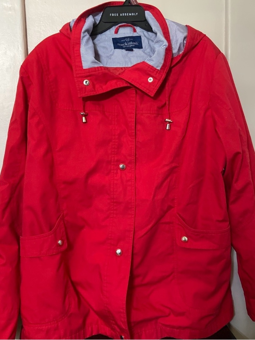Red Hooded Utility Jacket for Women